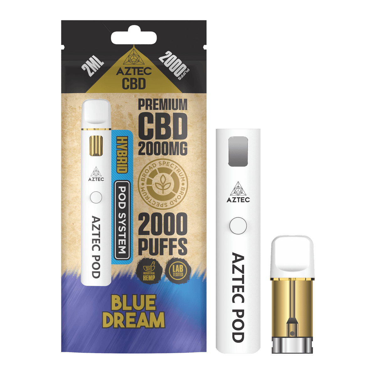 Aztec CBD 2000mg Starter Pod Vape Kit - 2000 Puffs Vapour Central Aztec CBD 2000mg Starter Pod Vape Kit - 2000 Puffs Vapour Central