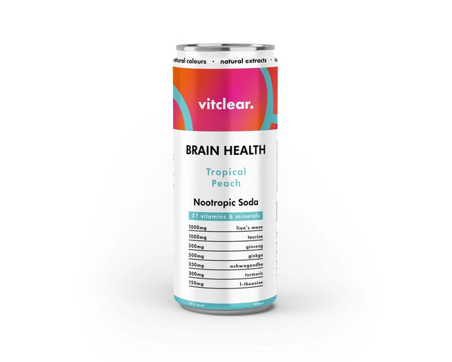 Brain Health Nootropic Soda (Tropical Peach) by VitClear