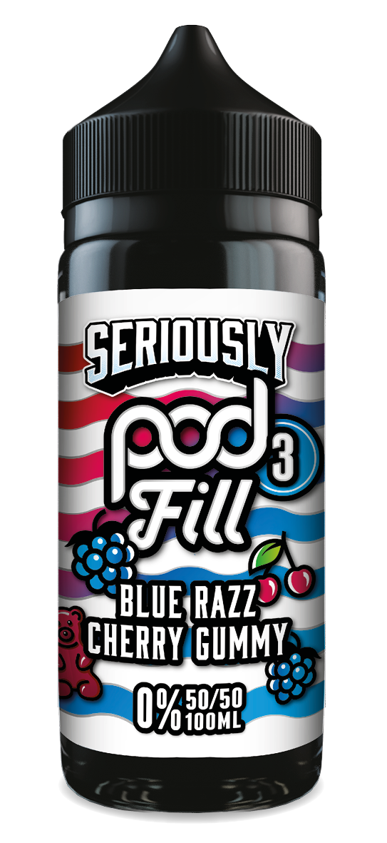 Seriously Pod Fill 3 Blue Razz Cherry Gummy 100ml e-liquid