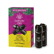 Darwin CBD 900mg Fruit Punch prefilled pods, two pack