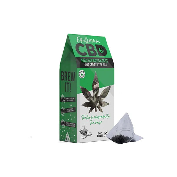 Equilibrium CBD 48mg Full Spectrum English Breakfast Tea Bags Box of 12