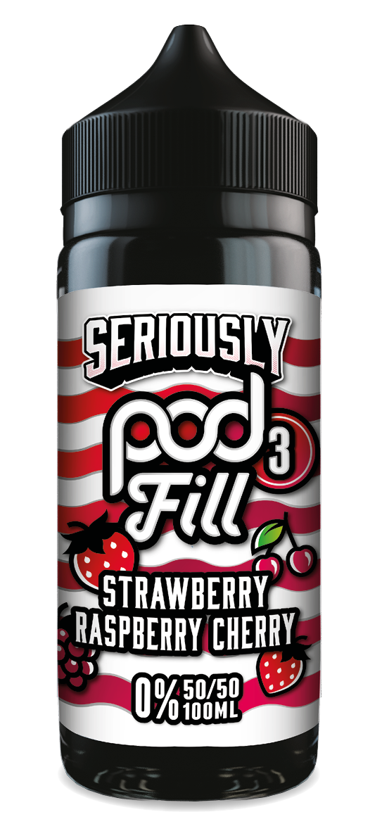 Seriously Pod Fill 3 Strawberry Raspberry Cherry 100ml e-liquid