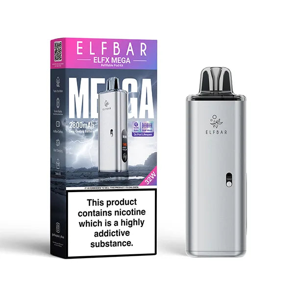 Elf Bar ELFX Mega pod kit in Silver