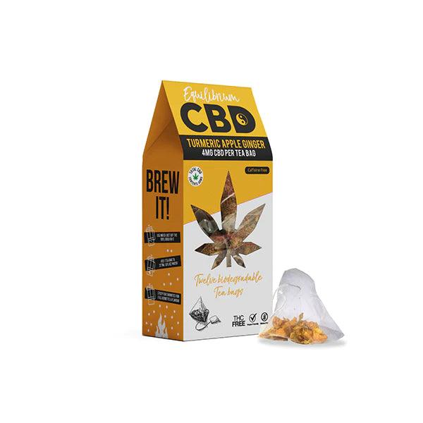 Equilibrium CBD 48mg Full Spectrum Turmeric & Ginger Tea Bags Box of 12