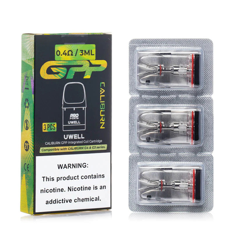 Uwell Caliburn GPP 0.4 ohm replacement pods three pack