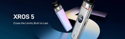 Two vaping devices with 'XROS 5' branding on a dark background