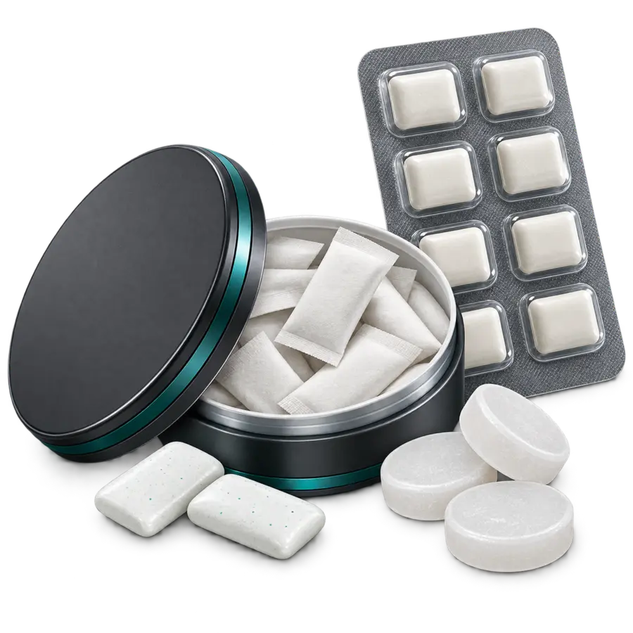 Nicotine pouches, gum and lozenges